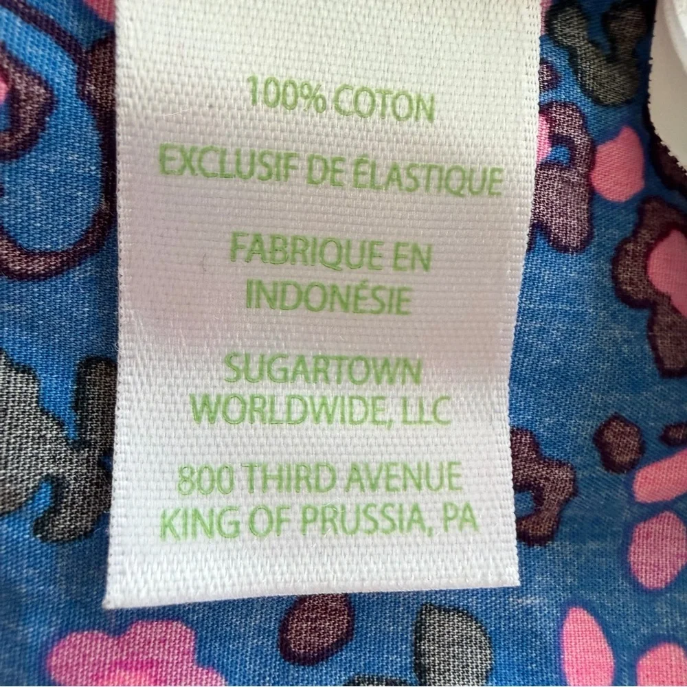 Lilly Pulitzer Preslee Babydoll Top Blue Flare Growl & Prowl‎ Size 2